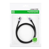Ugreen US255 50125 USB-C (ret) / USB-C (vinklet) PD QC-kabel 60W 3A 2m - grå