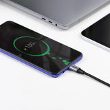 Ugreen US255 50125 USB-C (ret) / USB-C (vinklet) PD QC-kabel 60W 3A 2m - grå