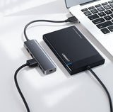 Ugreen USB HUB - 4x USB 3.2 Gen 1 med micro USB strømport grå (CM219 50985)