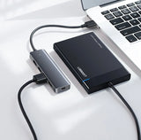 Ugreen USB HUB - 4x USB 3.2 Gen 1 med micro USB strømport grå (CM219 50985)