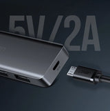 Ugreen USB HUB - 4x USB 3.2 Gen 1 med micro USB strømport grå (CM219 50985)