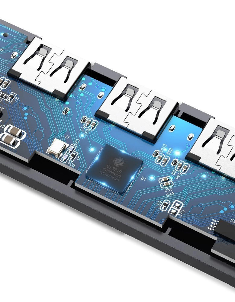 Ugreen USB HUB - 4x USB 3.2 Gen 1 med micro USB strømport grå (CM219 50985)