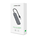 Ugreen USB HUB - 4x USB 3.2 Gen 1 med micro USB strømport grå (CM219 50985)