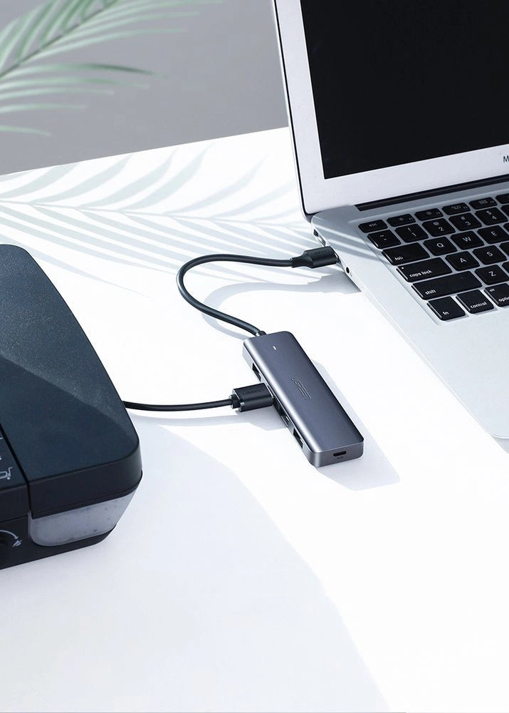 Ugreen USB HUB - 4x USB 3.2 Gen 1 med micro USB strømport grå (CM219 50985)