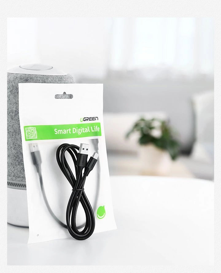 Ugreen US287 60117 USB-A / USB-C 3A kabel 1,5 m - sort