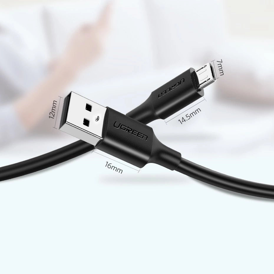 Grøn US289 60137 mikro USB / USB-A kabel 1,5 m - sort