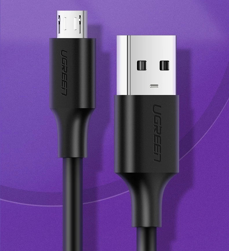 Grøn US289 60137 mikro USB / USB-A kabel 1,5 m - sort