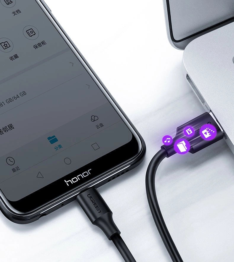 Grøn US289 60137 mikro USB / USB-A kabel 1,5 m - sort