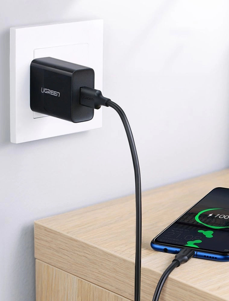Grøn US289 60137 mikro USB / USB-A kabel 1,5 m - sort