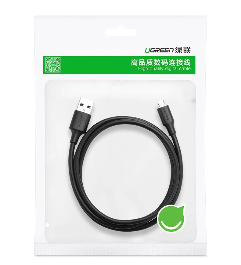Grøn US289 60137 mikro USB / USB-A kabel 1,5 m - sort