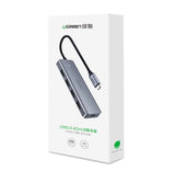 Ugreen USB Type C HUB - 4x USB 3.2 Gen 1 med USB-C strømport grå (CM219 70336)