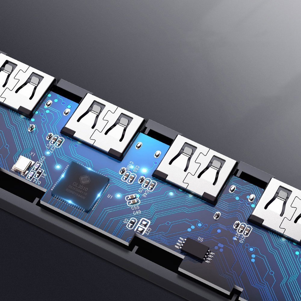 Ugreen USB Type C HUB - 4x USB 3.2 Gen 1 med USB-C strømport grå (CM219 70336)