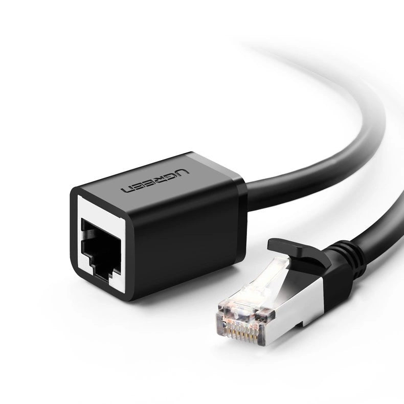 Ugreen NW112 11282 Netværksethernetkabler RJ45 (kvindelig) - RJ45 (mandlig) F/UTP Cat. 6 1 Gbps 3m - sort