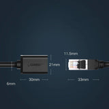 Ugreen NW112 11282 Netværksethernetkabler RJ45 (kvindelig) - RJ45 (mandlig) F/UTP Cat. 6 1 Gbps 3m - sort