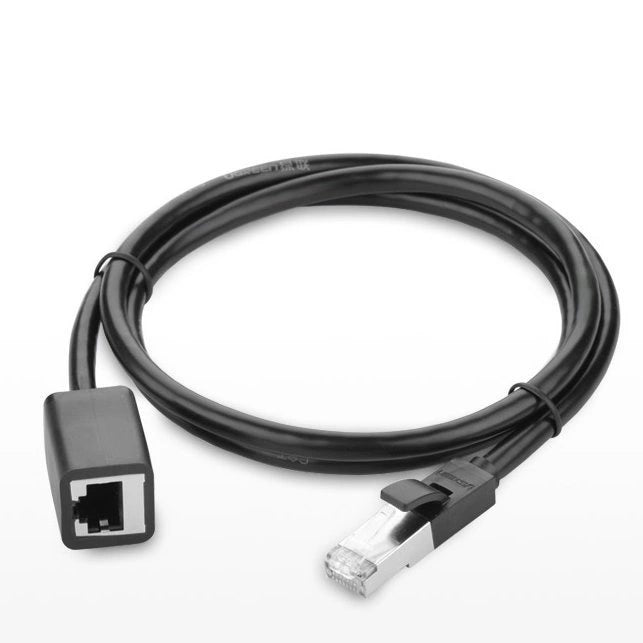 Ugreen NW112 11282 Netværksethernetkabler RJ45 (kvindelig) - RJ45 (mandlig) F/UTP Cat. 6 1 Gbps 3m - sort