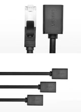 Ugreen NW112 11282 Netværksethernetkabler RJ45 (kvindelig) - RJ45 (mandlig) F/UTP Cat. 6 1 Gbps 3m - sort