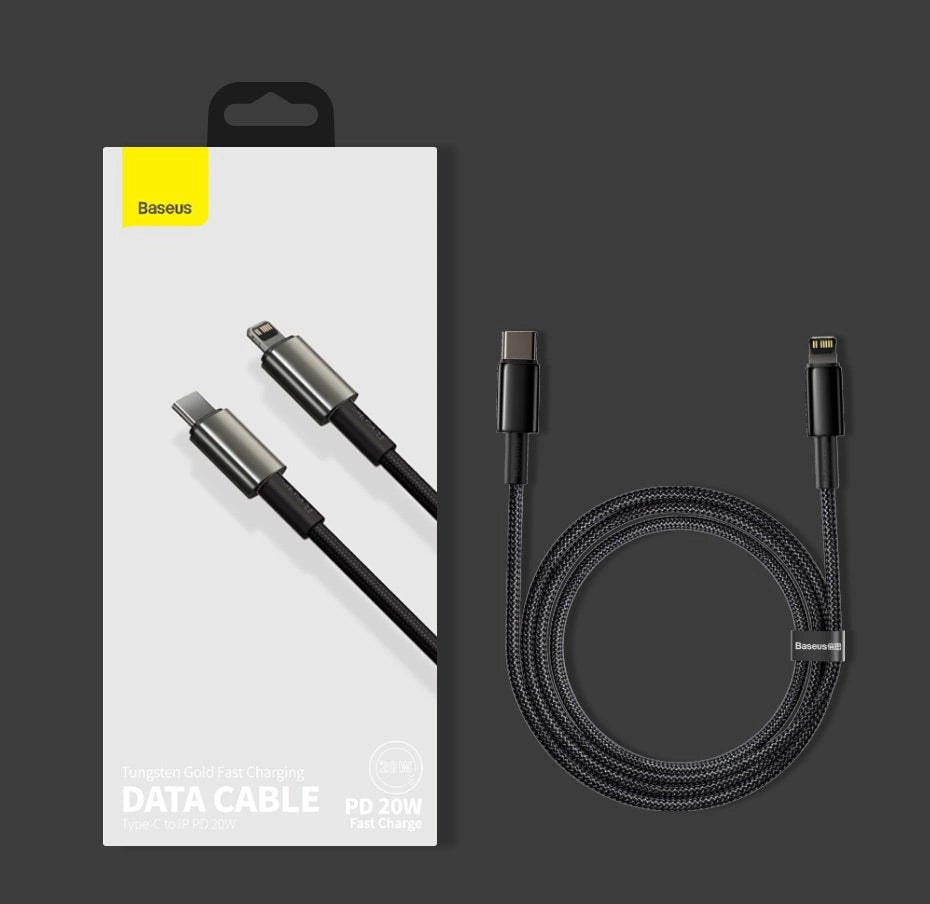 Baseus CATLWJ-01 Lightning - USB-C PD kabel 20W 480Mb/s 1m - sort