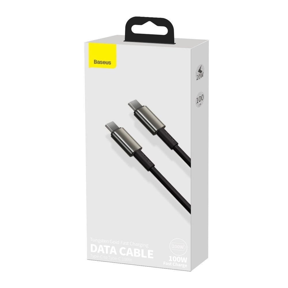 Baseus CATWJ-01 USB-C - USB-C PD QC kabel 100W 5A 1m - sort