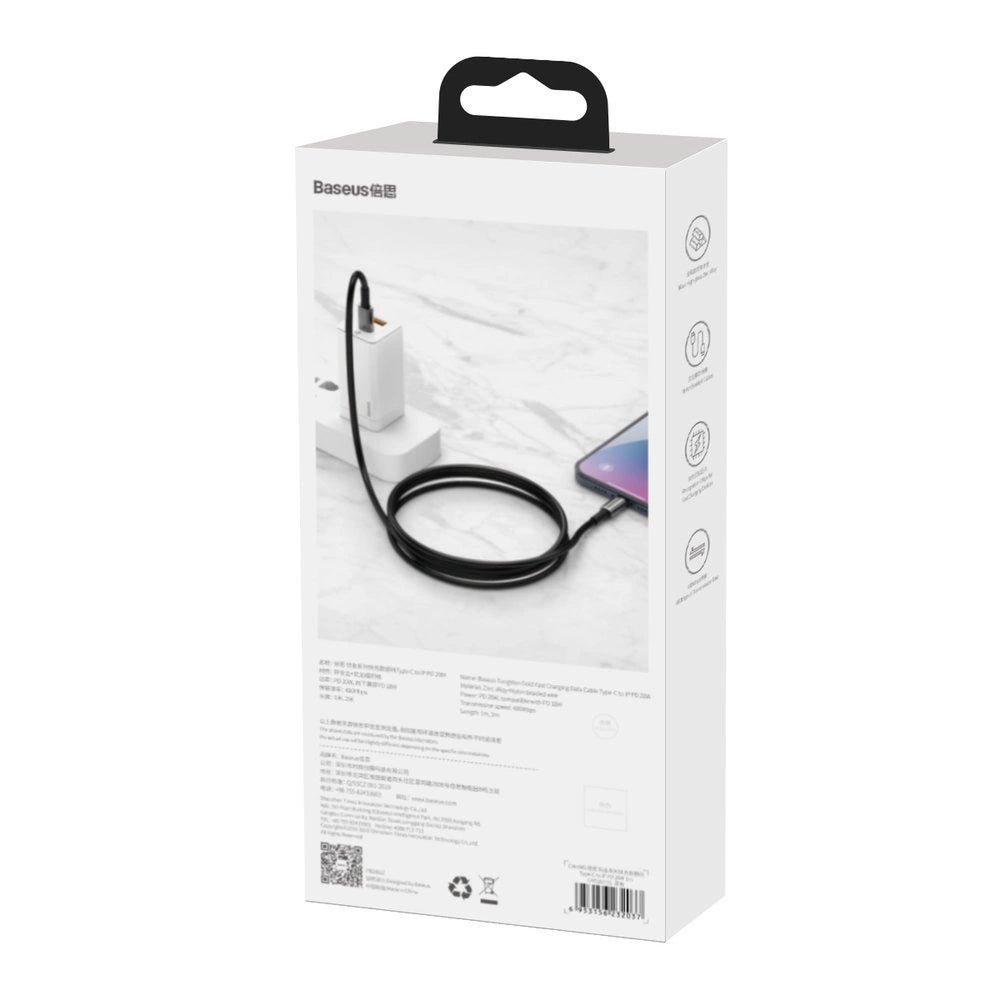 Baseus CATWJ-01 USB-C - USB-C PD QC kabel 100W 5A 1m - sort