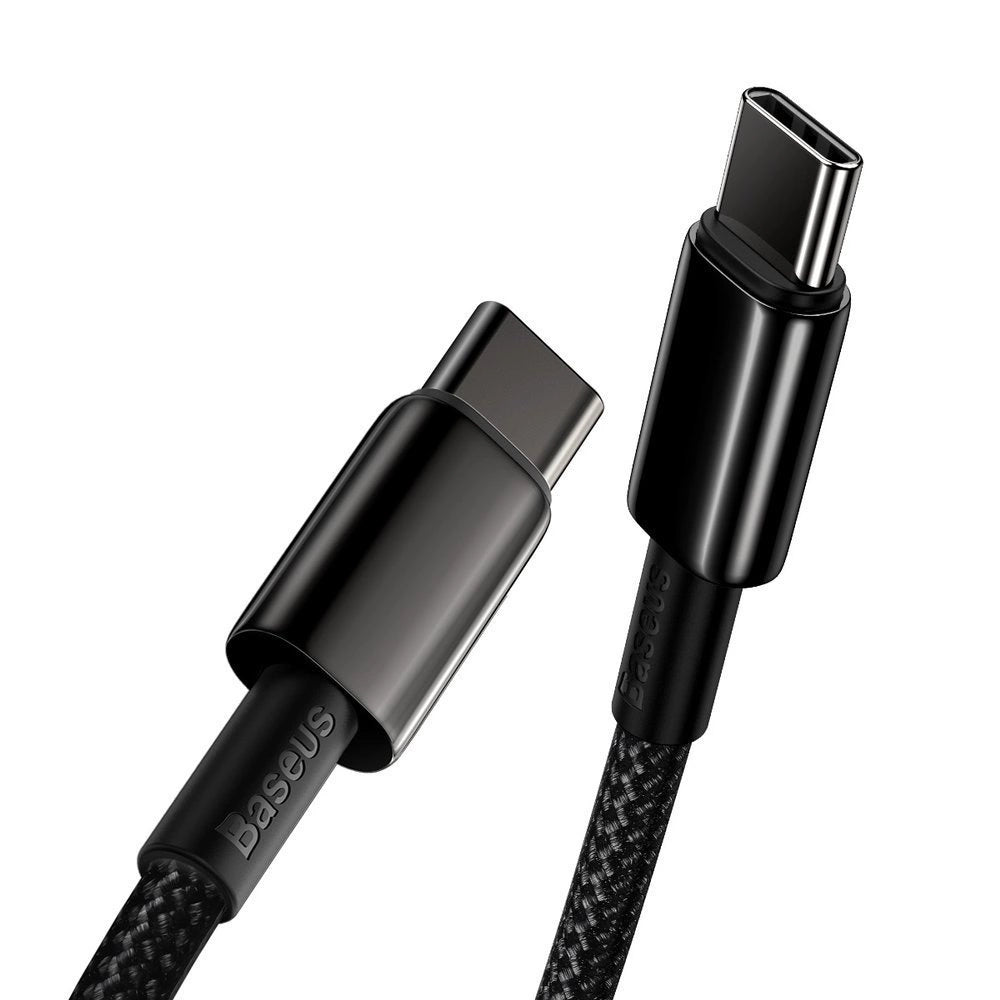 Baseus CATWJ-01 USB-C - USB-C PD QC kabel 100W 5A 1m - sort