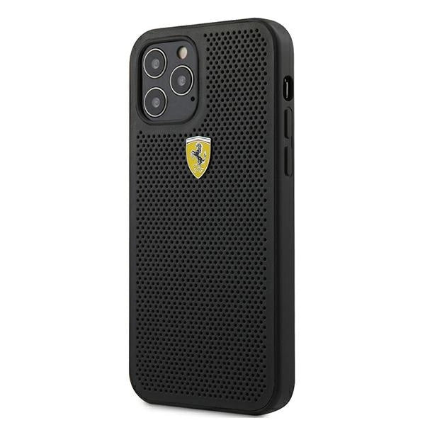 Ferrari FESPEHCP12LBK iPhone 12 Pro Max 6.7" sort/sort hårdkasse på sporet perforeret