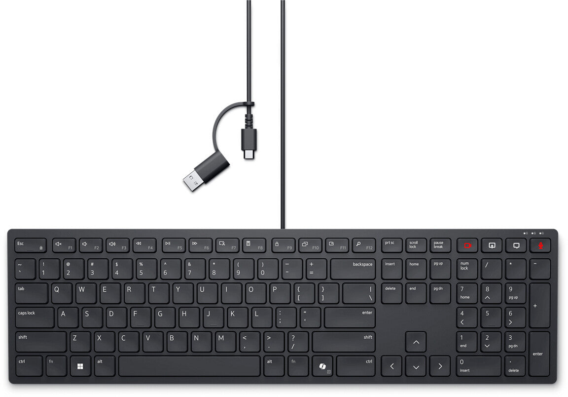 DELL KB525C tastatur Kontor USB QWERTY Russisk Sort