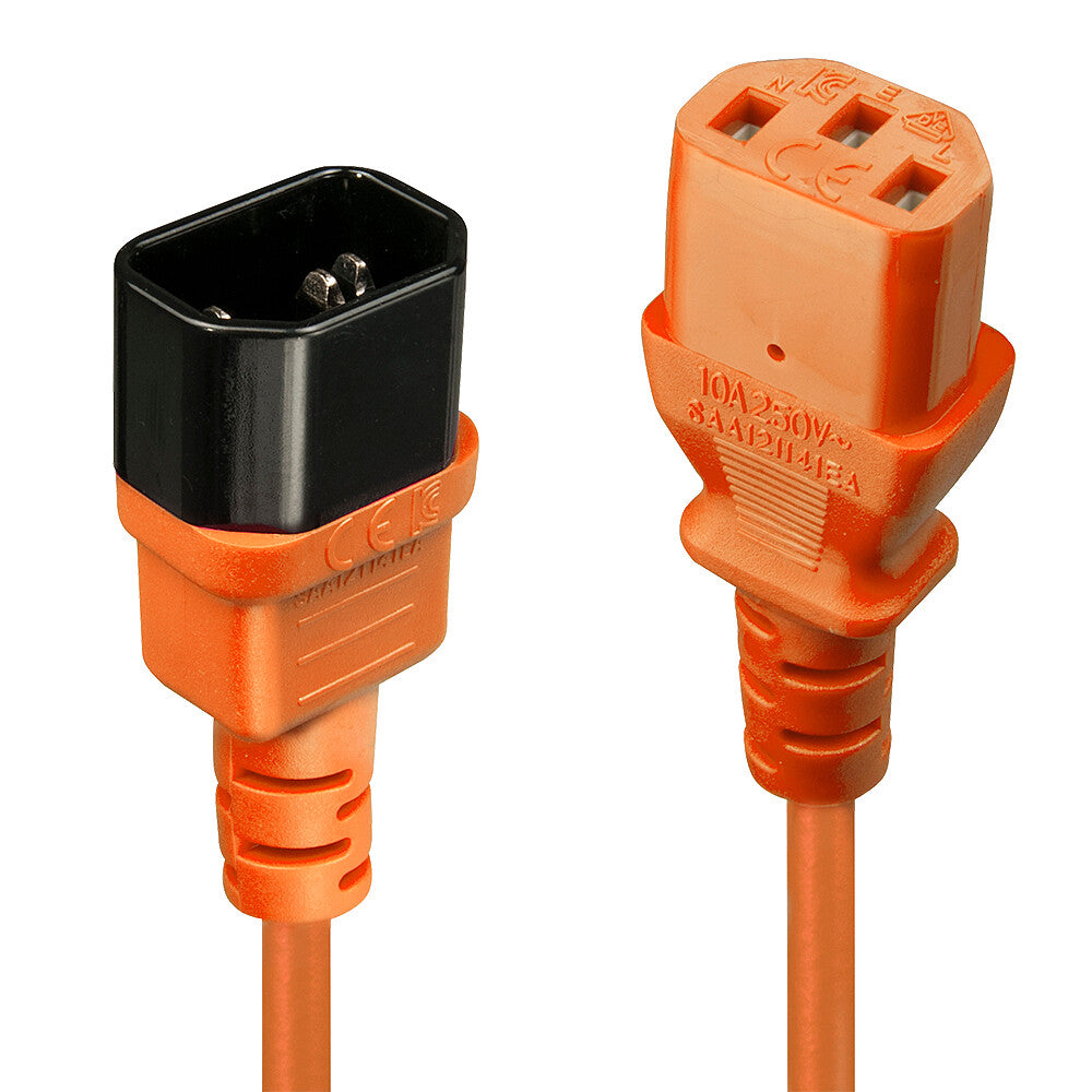 Lindy 30473 el-ledning Sort, Orange 0,5 m C14 forbinder C13 forbinder