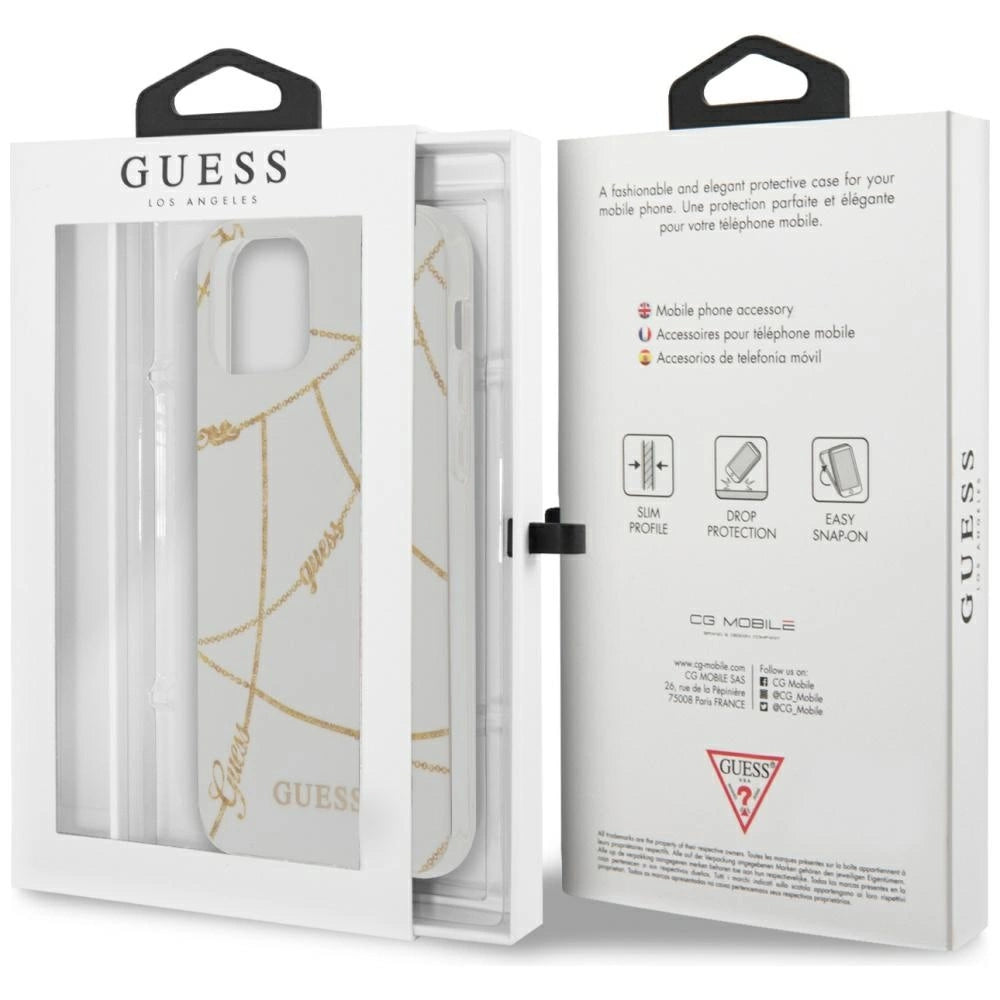Guess GUHCP12SPCUCHWH iPhone 12 mini 5.4" hvid/hvid hardcase Gold Chain Collection