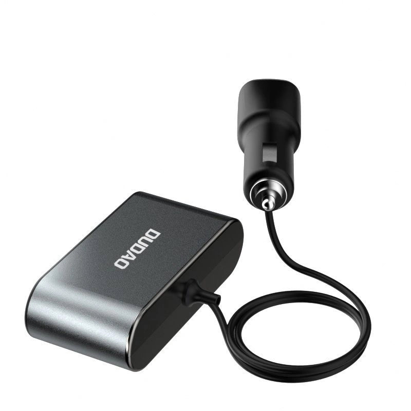 Dudao bil oplader 2x USB / 3x cigarett lighter splitter sort (R1Pro sort)