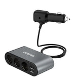 Dudao bil oplader 2x USB / 3x cigarett lighter splitter sort (R1Pro sort)