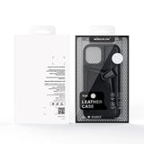 Nillkin Aoge læderfoder Fleksibel pansret ægte læderfoder med lomme til iPhone 12 Mini sort