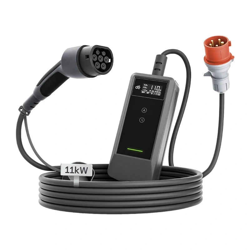Bærbar oplader til elbiler med 11 kW 15 m kabel