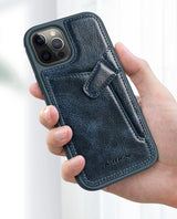 Nillkin Aoge læderfoder Fleksibel pansret ægte læderfoder med lomme til iPhone 12 Mini sort