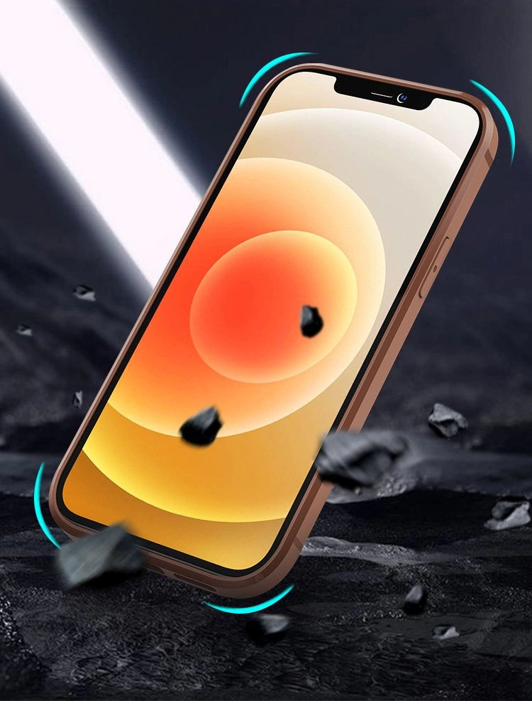 Nillkin Aoge læderfoder Fleksibel pansret ægte læderfoder med lomme til iPhone 12 Mini sort