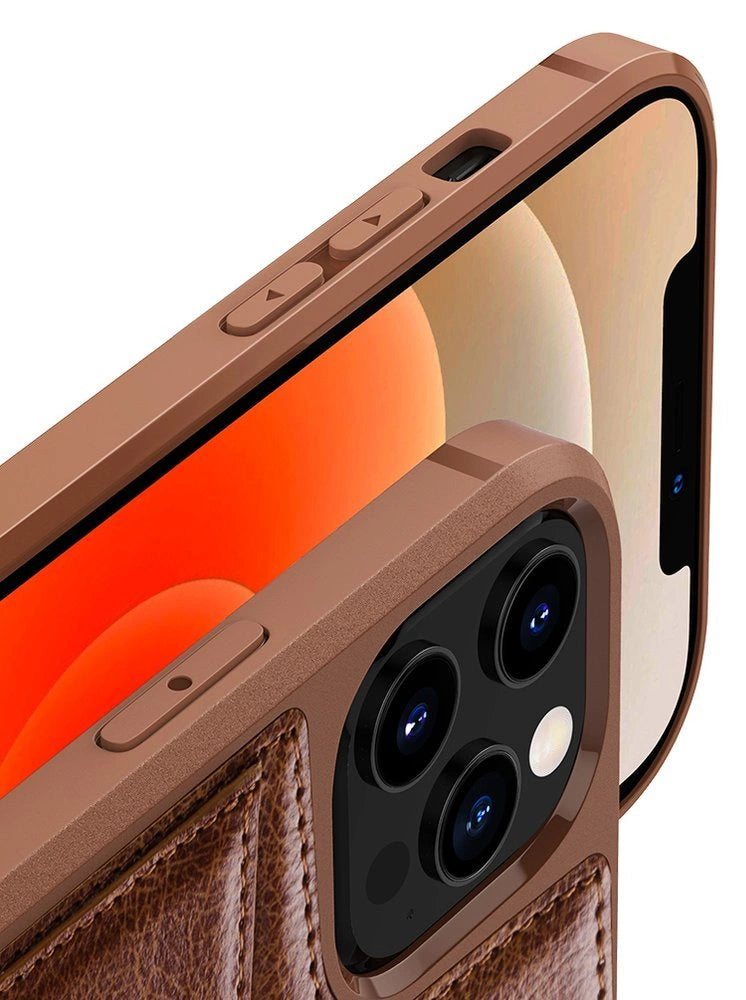 Nillkin Aoge læderfoder Fleksibel pansret ægte læderfoder med lomme til iPhone 12 Mini sort