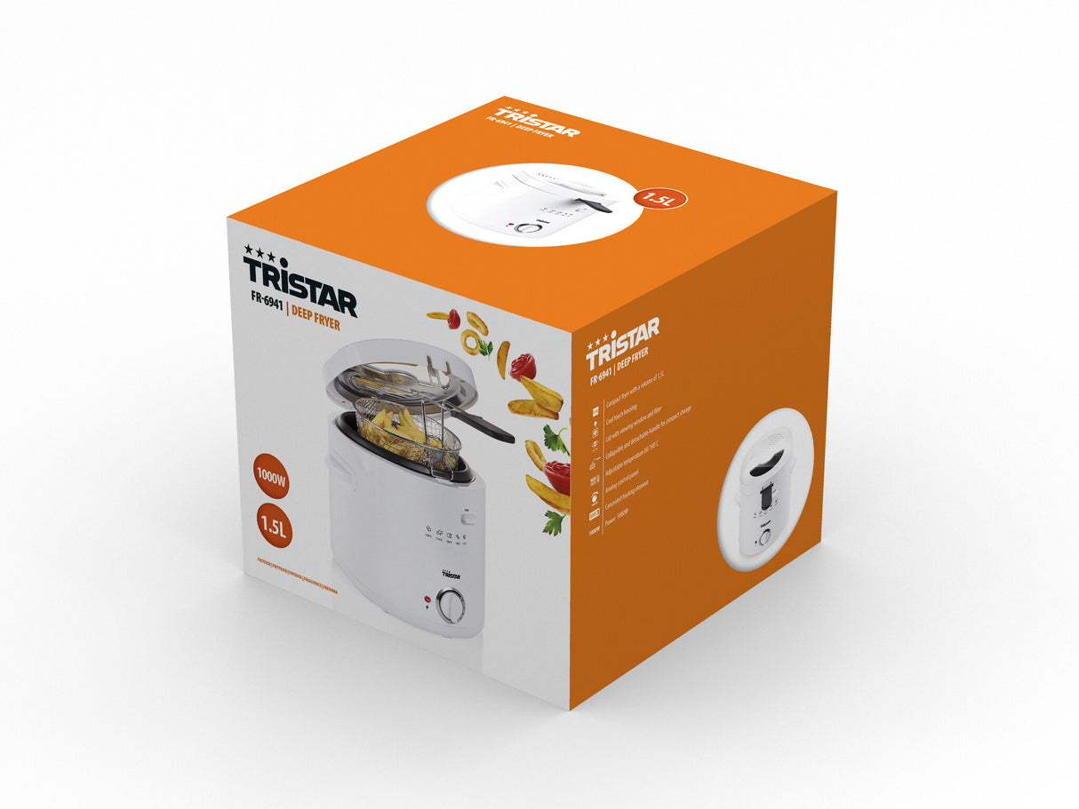 Tristar FR-6941 frituregryde Enkelt 1,5 L Enkeltstående 1000 W Hvid