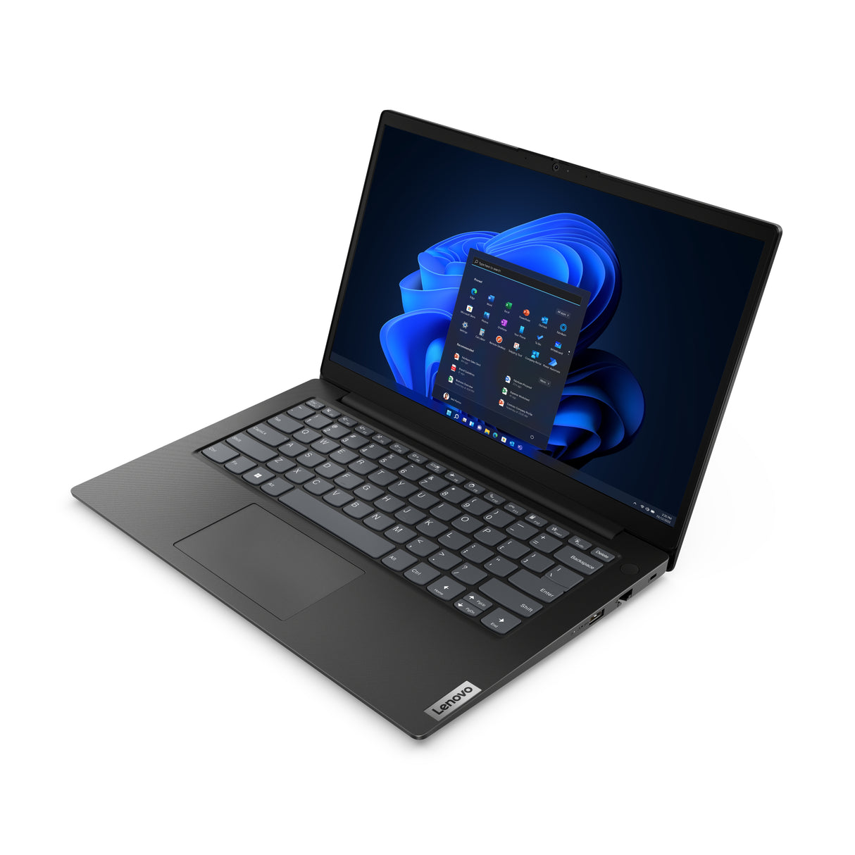 Lenovo V14 AMD Ryzen™ 7 7730U Laptop 35,6 cm (14") Fuld HD 16 GB DDR4-SDRAM 512 GB SSD Wi-Fi 6 (802.11ax) Windows 11 Home Nordisk Sort