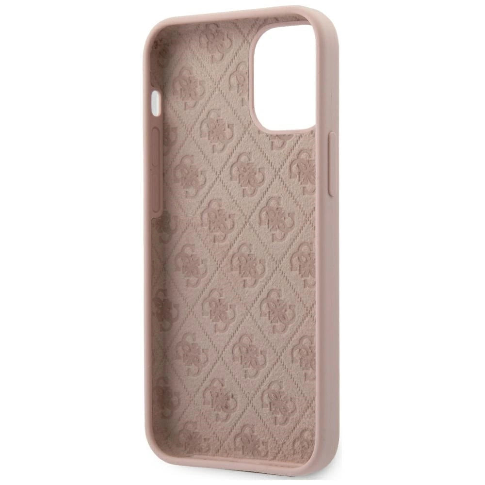 Guess GUHCP12SLSLMGLP iPhone 12 mini 5.4" lyserød/lyserød hardcase Silicone Script Gold Logo