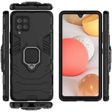 Ring Armor Case Kickstand Tough Rugged Cover til Samsung Galaxy A42 5G sort