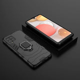Ring Armor Case Kickstand Tough Rugged Cover til Samsung Galaxy A42 5G sort