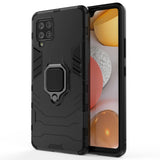 Ring Armor Case Kickstand Tough Rugged Cover til Samsung Galaxy A42 5G sort