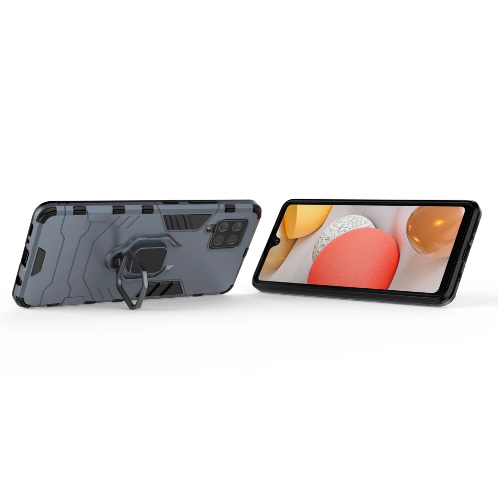 Ring Armor Case Kickstand Tough Rugged Cover til Samsung Galaxy A42 5G blå
