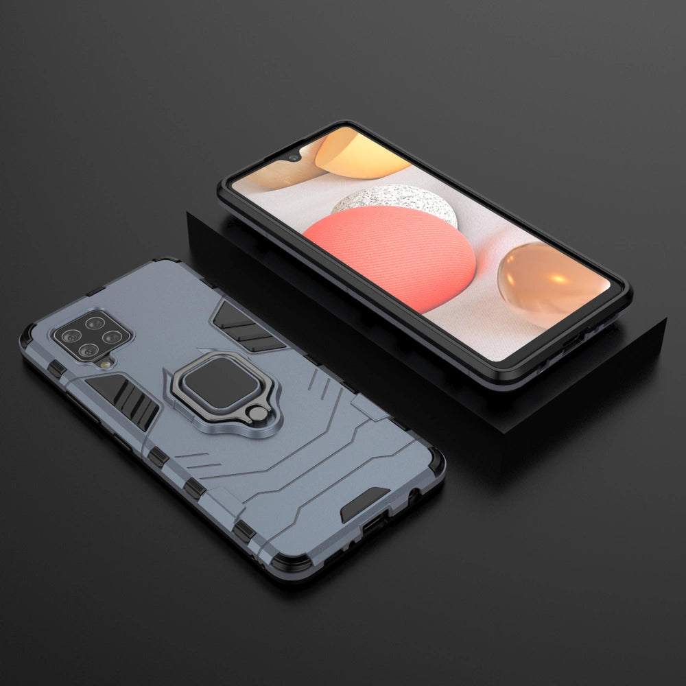 Ring Armor Case Kickstand Tough Rugged Cover til Samsung Galaxy A42 5G blå
