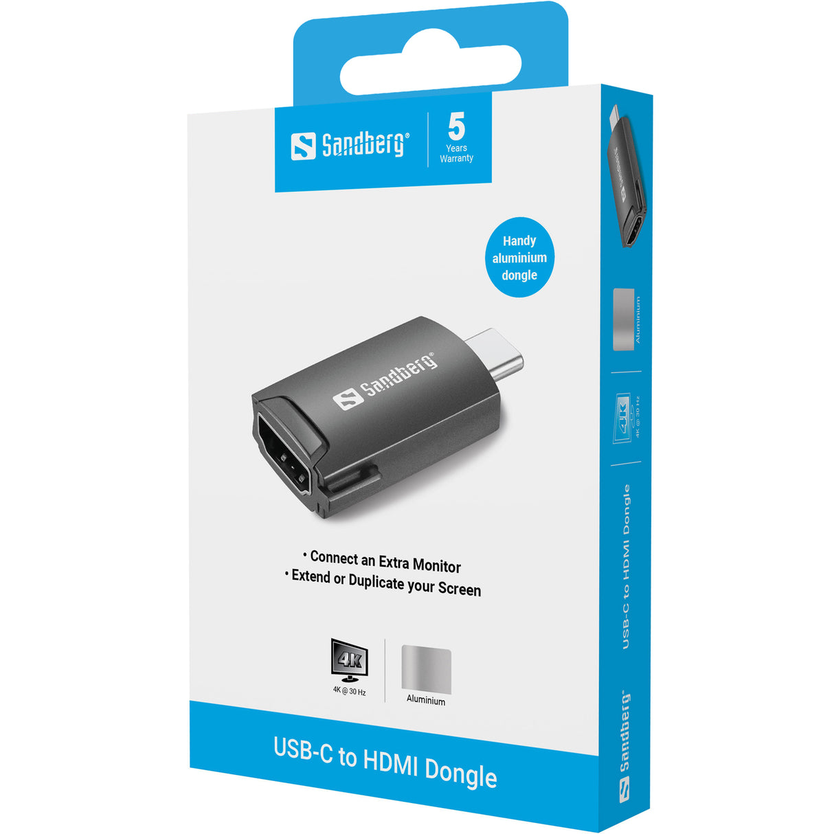 USB-C to HDMI 4K60Hz Dongle, Alu