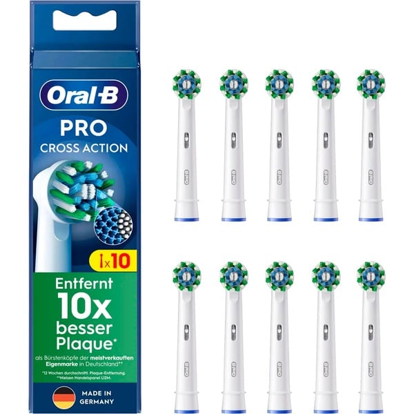 Oral-B Cross Action Monteringsbørster til elektrisk tandbørste 10 stk Hvid