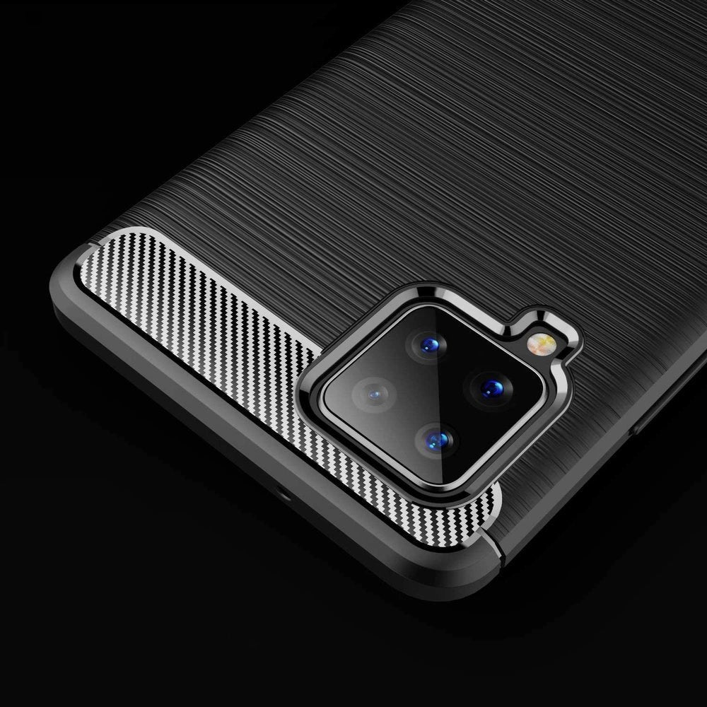 Carbon Case Flexible Cover TPU Case til Samsung Galaxy A42 5G sort