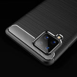 Carbon Case Flexible Cover TPU Case til Samsung Galaxy A42 5G sort