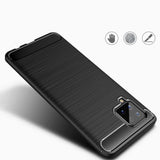 Carbon Case Flexible Cover TPU Case til Samsung Galaxy A42 5G sort
