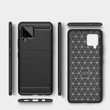 Carbon Case Flexible Cover TPU Case til Samsung Galaxy A42 5G sort