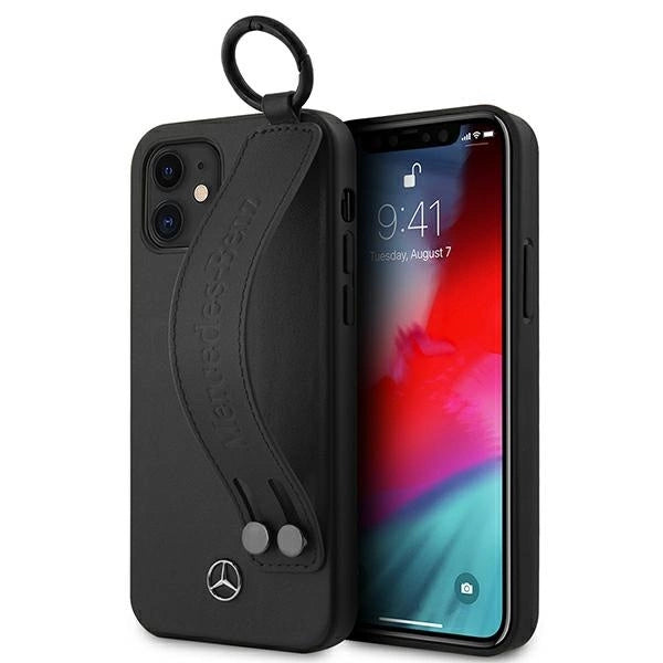 Mercedes MEHCP12SLSSBK iPhone 12 mini 5,4" sort/sort hårdkasse Strap Line